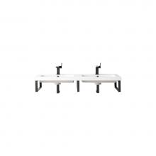 James Martin Vanities 055BK18MBK47WG2 - Three Boston 18'' Wall Brackets, Matte Black w/47'' White Glossy Composite Cou