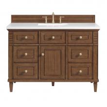 James Martin Vanities 424-V48-WLT-3WZ - Lorelai 48'' Single Vanity, Mid-Century Walnut w/ 3 CM White Zeus Quartz Top