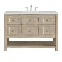 James Martin Vanities 330-V48-WWO-3LDL - Breckenridge 48'' Single Vanity, Whitewashed Oak w/ 3 CM Lime Delight Quartz Top