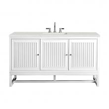 James Martin Vanities E645-V60S-GW-3LDL - Athens 60'' Single Vanity, Glossy White w/ 3 CM Lime Delight Quartz Top