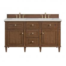 James Martin Vanities 424-V60D-WLT-3LDL - Lorelai 60'' Double Vanity, Mid-Century Walnut w/ 3 CM Lime Delight Quartz Top