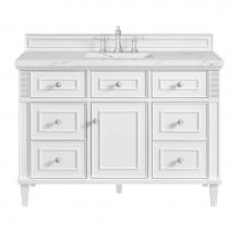 James Martin Vanities 424-V48-BW-3ENC - Lorelai 48'' Single Vanity, Bright White w/ 3 CM Ethereal Noctis Quartz Top