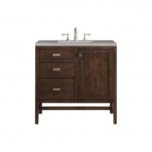 James Martin Vanities E444-V36-MCA-3GEX - Addison 36'' Single Vanity Cabinet, Mid Century Acacia, w/ 3 CM Grey Expo Quartz Top