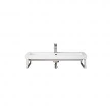 James Martin Vanities 055BK16BNK39.5WG2 - Two Boston 15 1/4'' Wall Brackets, Brushed Nickel w/39.5'' White Glossy Compos