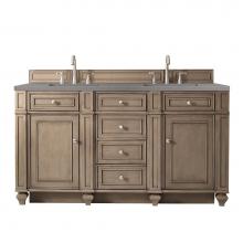 James Martin Vanities 157-V60D-WW-3GEX - Bristol 60'' Double Vanity, Whitewashed Walnut, w/ 3 CM Grey Expo Quartz Top