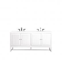 James Martin Vanities E645-V72-GW-3WZ - Athens 72'' Double Vanity, Glossy White w/ 3 CM White Zeus Quartz Top