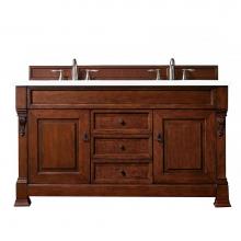 James Martin Vanities 147-114-5681-3WZ - Brookfield 60'' Double Vanity, Warm Cherry w/ 3 CM White Zeus Quartz Top