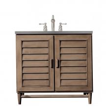 James Martin Vanities 620-V36-WW-3GEX - Portland 36'' Single Vanity Whitewashed Walnut, w/ 3 CM Grey Expo Quartz Top