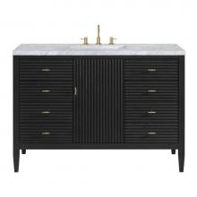 James Martin Vanities 485-V48-CBO-3CAR - Myrrin 48'' Vanity, Carbon Oak w/ 3 CM Carrara White Marble Top