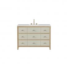 James Martin Vanities D604-V48-SHG-3WZ - Celeste 48'' Single Vanity, Sunwashed Oak with Embossed Shagreen w/ 3 CM White Zeus Quar