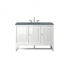 James Martin Vanities E645-V48-GW-3CBL - Athens 48'' Single Vanity, Glossy White w/ 3 CM Cala Blue Top