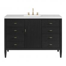 James Martin Vanities 485-V48-CBO-3WZ - Myrrin 48'' Vanity, Carbon Oak w/ 3 CM White Zeus Quartz Top