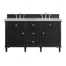 James Martin Vanities 424-V60D-BKO-3EJP - Lorelai 60'' Double Vanity, Black Onyx w/ 3 CM Eternal Jasmine Pearl Quartz Top