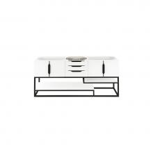 James Martin Vanities 983-V72D-GW-MB - Columbia 72'' Double Vanity Cabinet, Glossy White, Matte Black