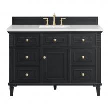 James Martin Vanities 424-V48-BKO-3WZ - Lorelai 48'' Single Vanity, Black Onyx w/ 3 CM White Zeus Quartz Top