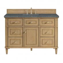 James Martin Vanities 424-V48-LNO-3PBL - Lorelai 48'' Single Vanity, Light Natural Oak w/ 3 CM Parisien Blue Quartz Top