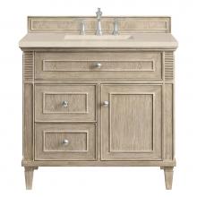 James Martin Vanities 424-V36-WWO-3EMR - Lorelai 36'' Single Vanity, Whitewashed Oak w/ 3 CM Eternal Marfil Quartz Top