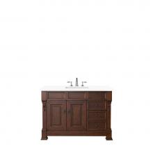 James Martin Vanities 147-114-5286-3WZ - Brookfield 48'' Single Vanity, Warm Cherry w/ 3 CM White Zeus Quartz Top