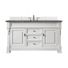 James Martin Vanities 147-V60S-BW-3PBL - Brookfield 60'' Single Vanity, Bright White w/ 3 CM Parisien Bleu Quartz Top