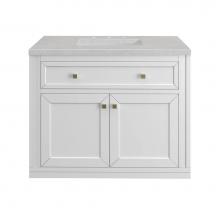 James Martin Vanities 305-V36-GW-3ESR - Chicago 36'' Single Vanity, Glossy White w/ 3 CM Eternal Serena Top