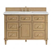 James Martin Vanities 424-V48-LNO-3ENC - Lorelai 48'' Single Vanity, Light Natural Oak w/ 3 CM Ethereal Noctis Quartz Top