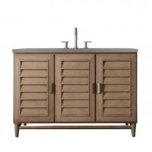 James Martin Vanities 620-V48-WW-3GEX - Portland 48'' Single Vanity Whitewashed Walnut, w/ 3 CM Grey Expo Quartz Top