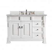 James Martin Vanities 147-V48-BW-3VSL - Brookfield 48'' Single Vanity, Bright White w/ 3 CM Victorian Silver Quartz Top