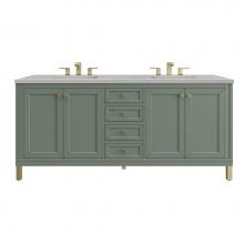 James Martin Vanities 305-V72-SC-3ESR - Chicago 72'' Double Vanity, Smokey Celadon w/ 3 CM Eternal Serena Top