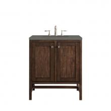 James Martin Vanities E445-V30-MCA-3GEX - Addison 30'' Single Vanity Cabinet (w/Doors), Mid Century Acacia, w/ 3 CM Grey Expo Quar