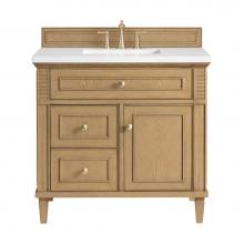 James Martin Vanities 424-V36-LNO-3WZ - Lorelai 36'' Single Vanity, Light Natural Oak w/ 3 CM White Zeus Quartz Top