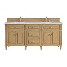 James Martin Vanities 424-V72-LNO-3VSL - Lorelai 72'' Double Vanity, Light Natural Oak w/ 3 CM Victorian Silver Quartz Top