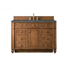 James Martin Vanities 157-V48-SBR-3PBL - Bristol 48'' Single Vanity, Saddle Brown w/ 3 CM Parisien Bleu Quartz Top