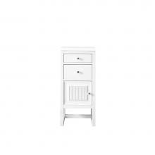 James Martin Vanities E645-B15L-GW-3WZ - Athens 15'' Base Cabinet w/ Drawers and Left Door, Glossy White w/ 3 CM White Zeus Quart