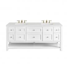 James Martin Vanities 330-V72-BW-3LDL - Breckenridge 72'' Double Vanity, Bright White w/ 3 CM Lime Delight Top