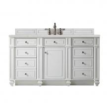 James Martin Vanities 157-V60S-BW-3LDL - Bristol 60'' Single Vanity, Bright White w/ 3 CM Lime Delight Quartz Top