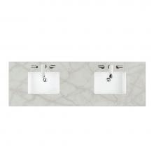 James Martin Vanities 050-S72-VSL-SNK - 72'' Double Top, 3 CM Victorian Silver Quartz w/ Sink