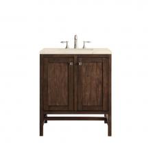 James Martin Vanities E445-V30-MCA-3EMR - Addison 30'' Single Vanity Cabinet (w/Doors), Mid Century Acacia, w/ 3 CM Eternal Marfil