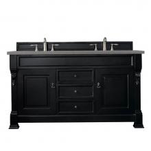 James Martin Vanities 147-114-5631-3GEX - Brookfield 60'' Double Vanity, Antique Black w/ 3 CM Grey Expo Quartz Top