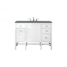 James Martin Vanities E444-V48-GW-3CBL - Addison 48'' Single Vanity, Glossy White w/ 3 CM Cala Blue Top