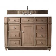 James Martin Vanities 157-V48-WW-3WZ - Bristol 48'' Single Vanity, Whitewashed Walnut, w/ 3 CM White Zeus Quartz Top