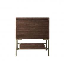 James Martin Vanities 805-V31.5-WLT-CB - Mantova 31.5'' Single Vanity Cabinet, Mid-Century Walnut, Champagne Brass Base