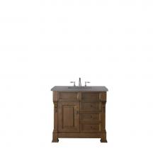 James Martin Vanities 147-114-5576-3GEX - Brookfield 36'' Single Vanity, Country Oak w/ 3 CM Grey Expo Quartz Top