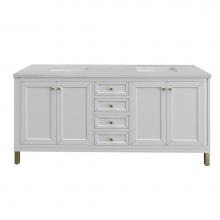 James Martin Vanities 305-V72-GW-3ESR - Chicago 72'' Double Vanity, Glossy White w/ 3 CM Eternal Serena Top