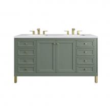 James Martin Vanities 305-V60D-SC-3AF - Chicago 60'' Double Vanity, Smokey Celadon w/ 3 CM Arctic Fall Top