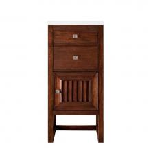 James Martin Vanities E645-B15R-MCA-3WZ - Athens 15'' Cabinet w/ Drawers & Door, Mid Century Acacia w/ 3 CM White Zeus Quartz