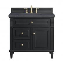 James Martin Vanities 424-V36-BKO-3CSP - Lorelai 36'' Single Vanity, Black Onyx w/ 3 CM Charcoal Soapstone Quartz Top