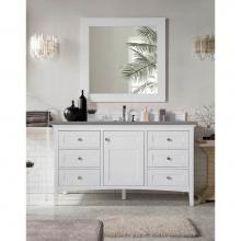 James Martin Vanities 527-V60S-BW-3GEX - Palisades 60'' Single Vanity, Bright White, w/ 3 CM Grey Expo Quartz Top