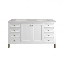 James Martin Vanities 305-V60D-GW-3ESR - Chicago 60'' Double Vanity, Glossy White w/ 3 CM Eternal Serena Top