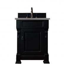 James Martin Vanities 147-114-V26-AQB-3GEX - Brookfield 26'' Single Vanity, Antique Black w/ 3 CM Grey Expo Quartz Top