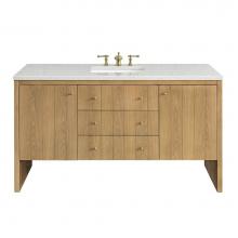 James Martin Vanities 435-V60S-LNO-3LDL - Hudson 60'' Single Vanity, Light Natural Oak w/ 3 CM Lime Delight Top